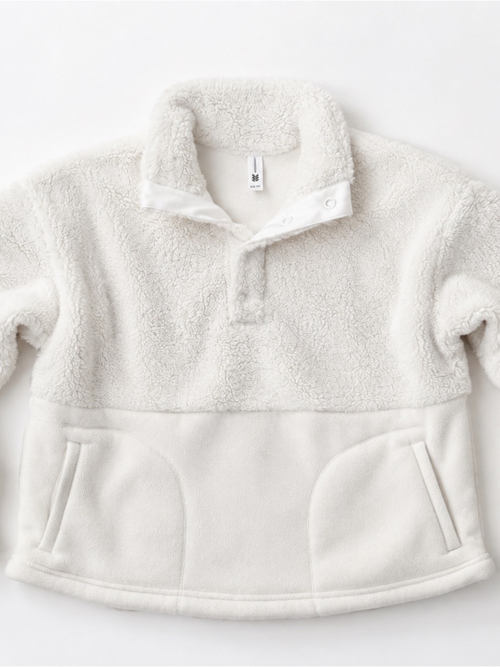 all in motion Plush Sherpa Pullover Jacket - White